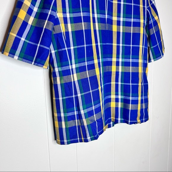 Pendleton Vintage Blue Plaid Short Sleeves Blazer Women’s Sz 6 Rayon - Picture 5 of 5
